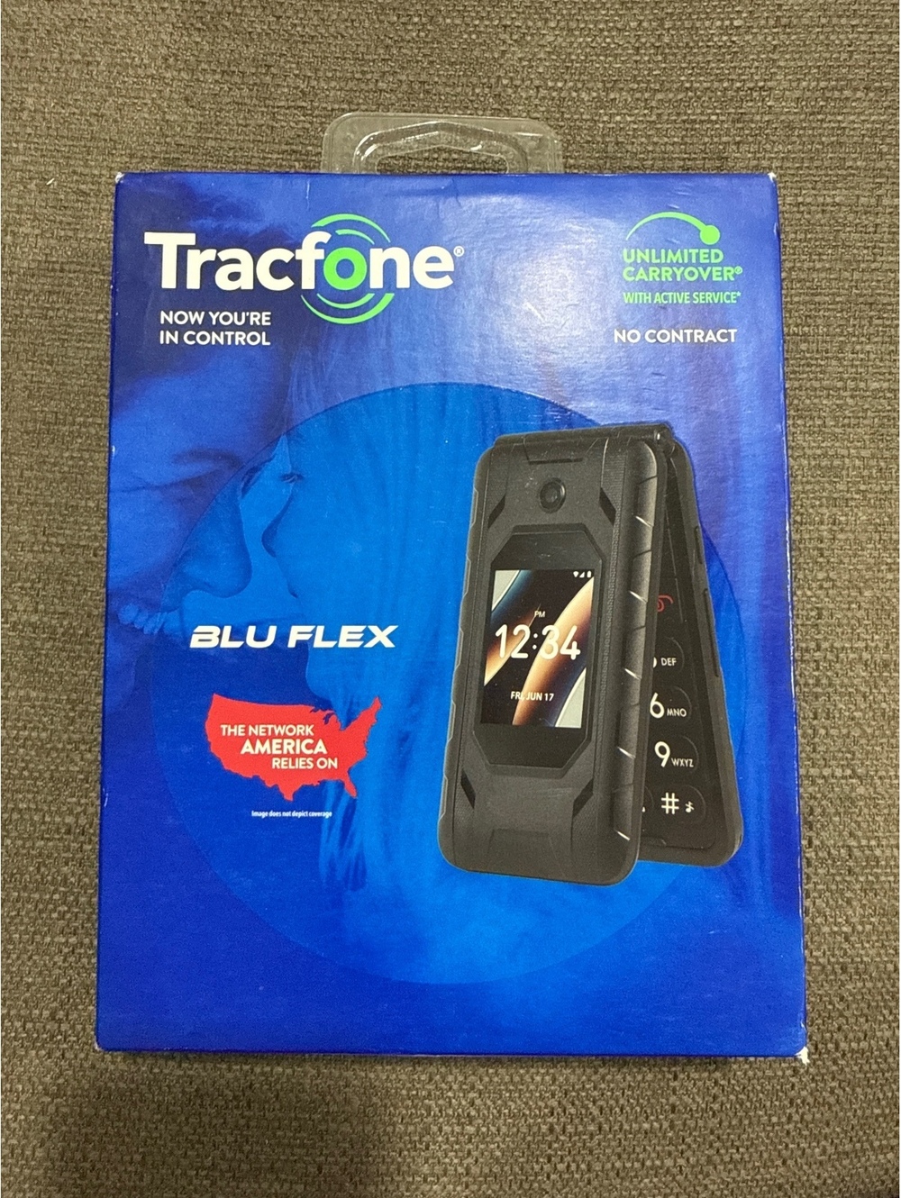 BLU Flex 8GB, Black, Prepaid, (Tracfone) Flip Phone - New